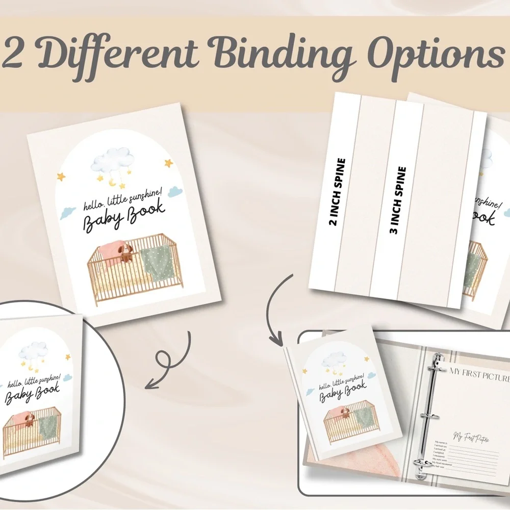 Printable Baby Book with Cloud and Star Design